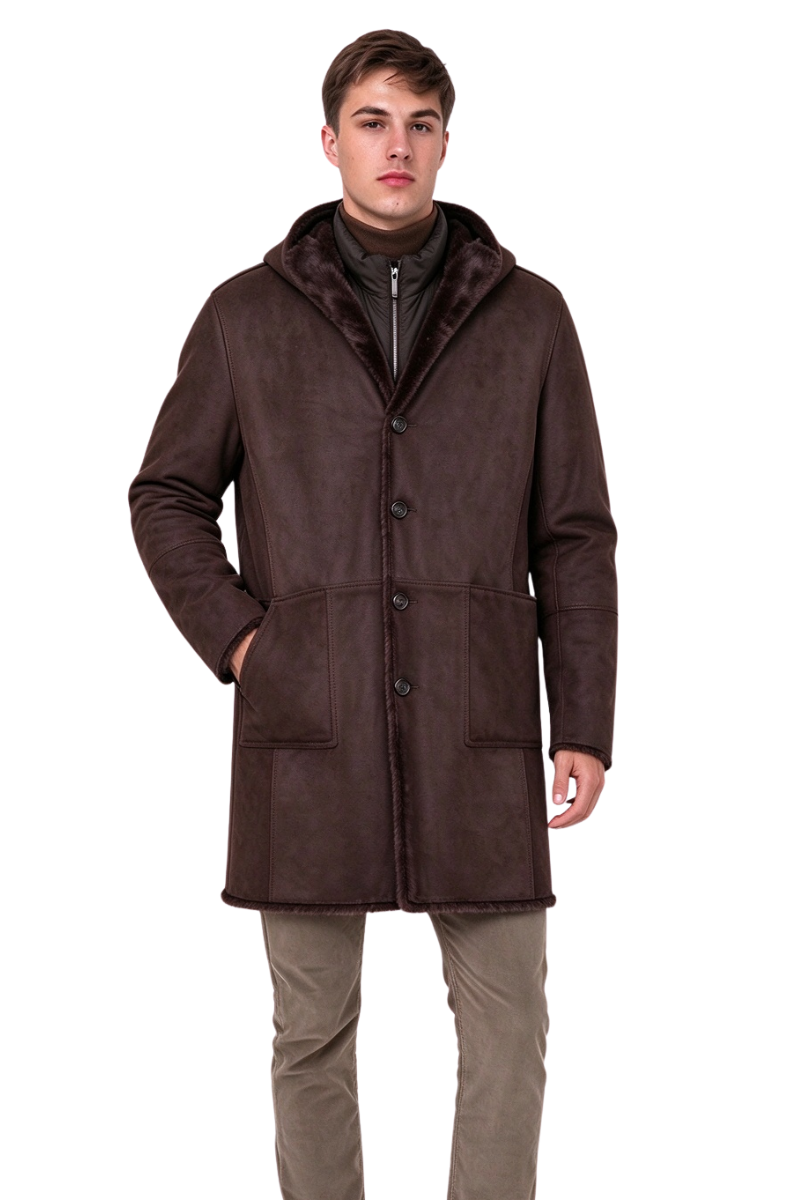MooRER CARBONIME Mid Length Coat Moro