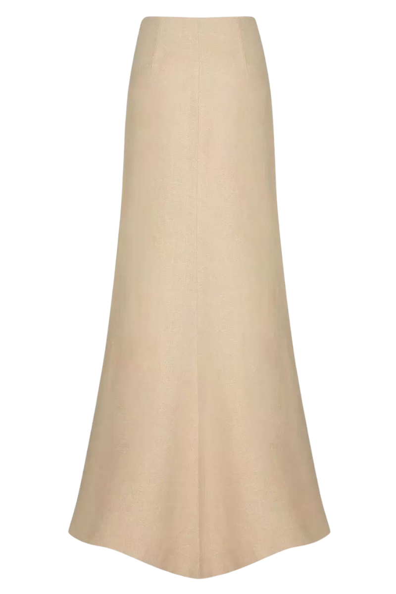 Valentino Linen Canvas High Waist Maxi Skirt Old Ivory 4B0RA9B86D2_0X2