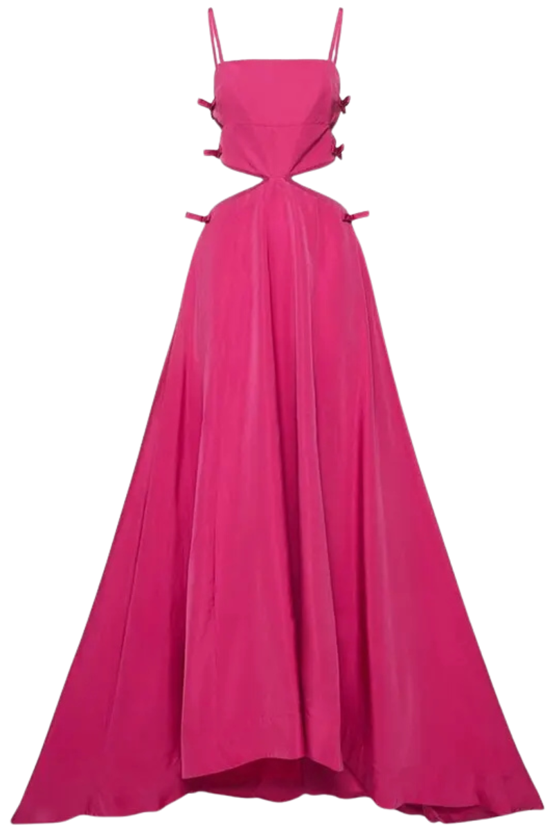 Valentino Garavani Micro Faille Bow Cutout Gown Long Dress Pink Pp 2B3VDEF04H2_UWT