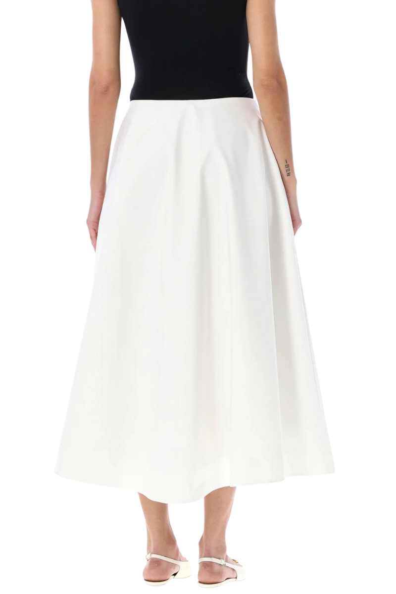 Valentino Straight Hem A-Line Skirt Bianco Ottico 4B0RABC15DN_001
