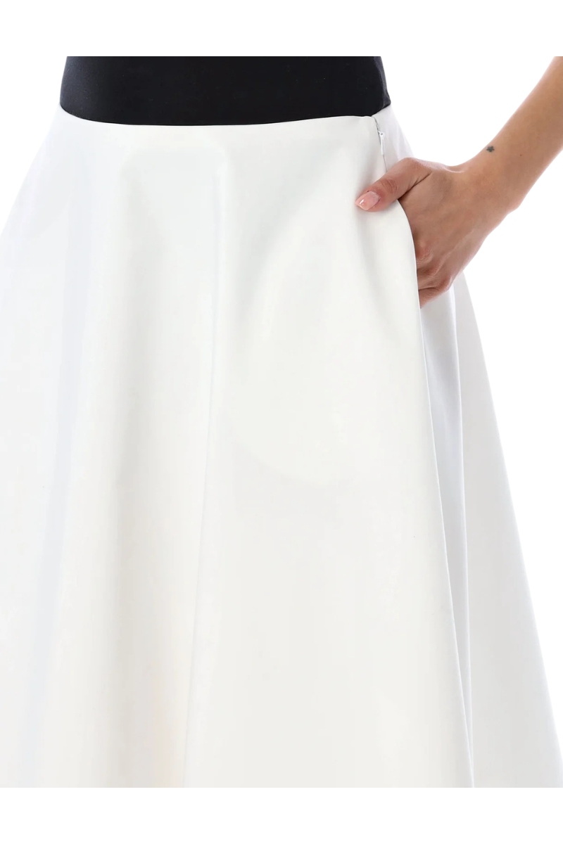 Valentino Straight Hem A-Line Skirt Bianco Ottico 4B0RABC15DN_001