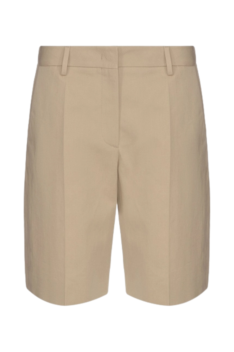 Valentino Garavani Pressed Creased Cotton Shorts Cappuccino Foam 5B3RD0G58NG_Z3S
