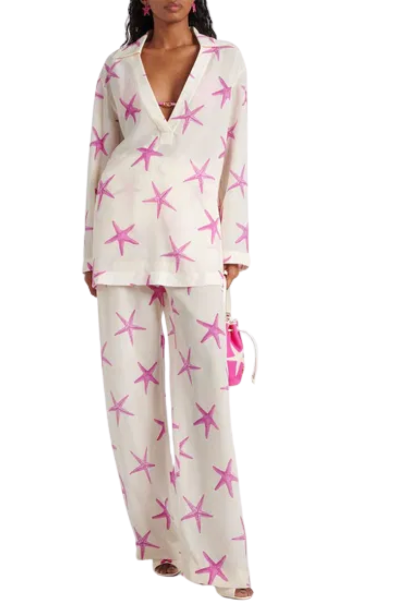 Valentino Printed Silk Shirt Avorio/Pink Pp 5B3VAAN58TA_KEZ