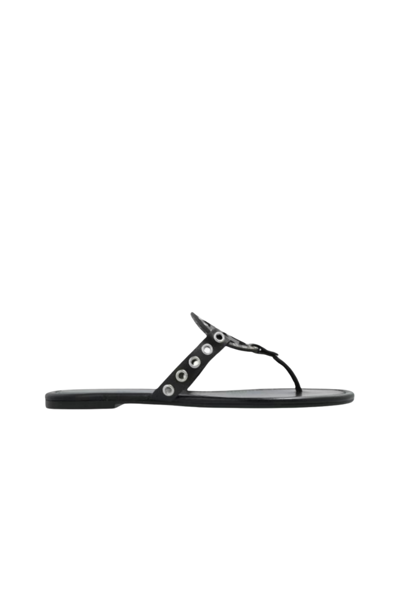 Tory Burch Miller Eyelet Sandal Black/Silver 167311001