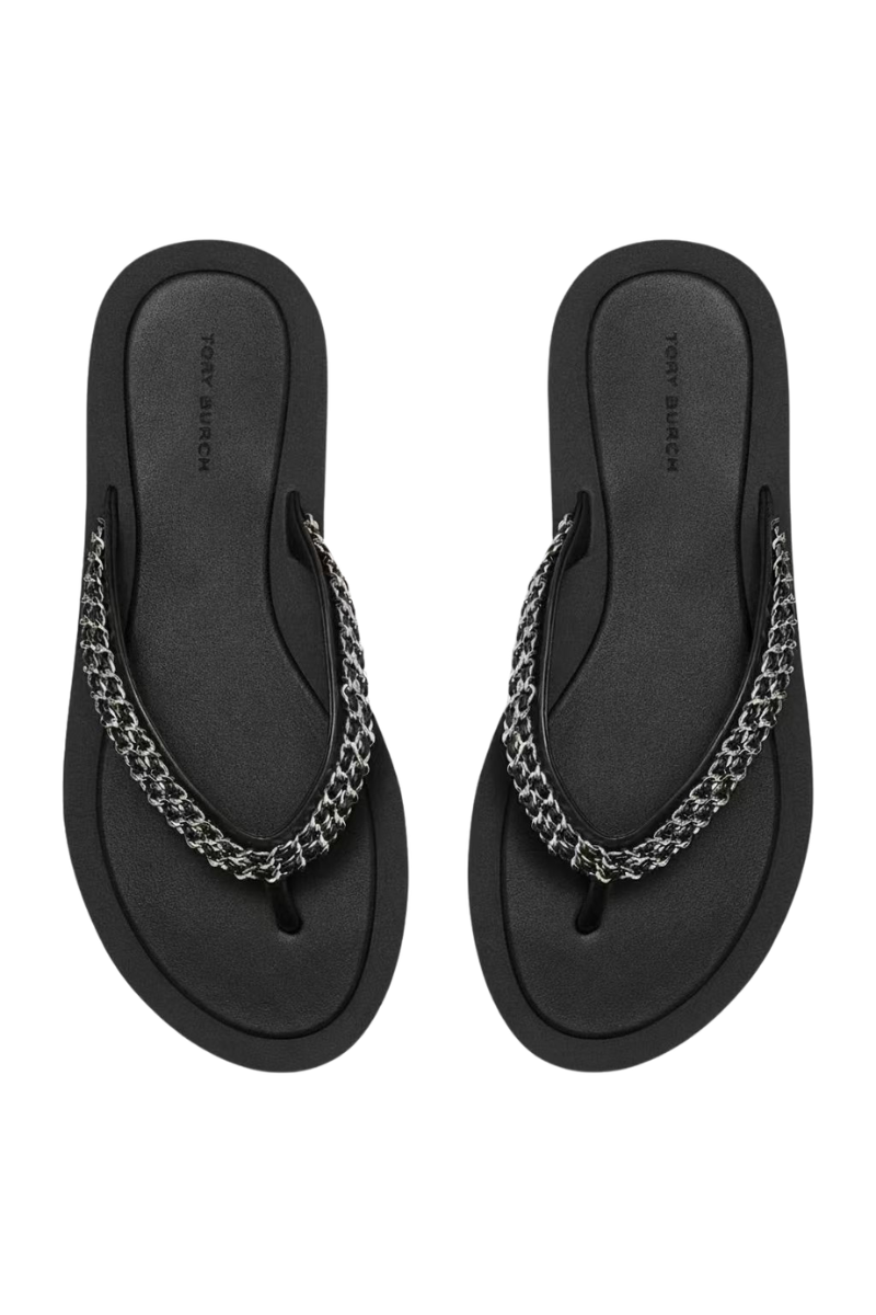 Tory Burch Kira Chain Flip Flop Perfect Black 181739006
