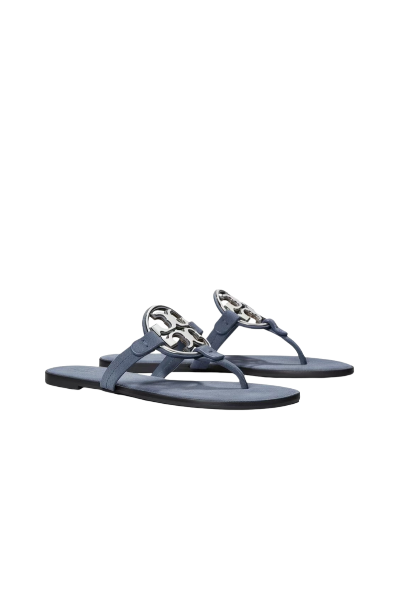 Tory Burch Metal Miller Slippers Deep Wave/Silver 183288497
