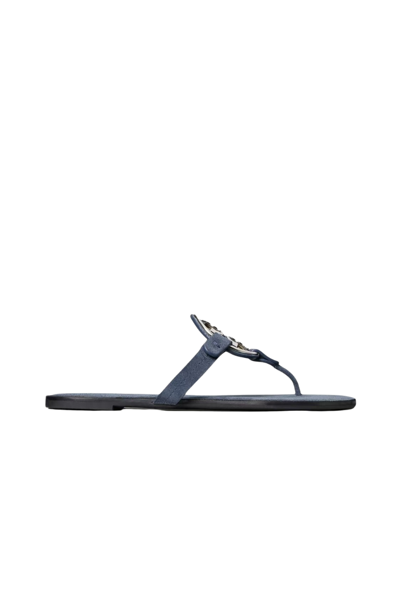 Tory Burch Metal Miller Slippers Deep Wave/Silver 183288497