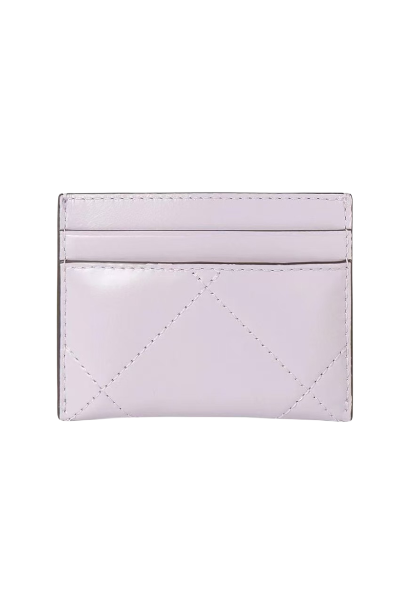 Tory Burch Kira Clover Diamond Quilt Card Case Purple Heather 165049-500