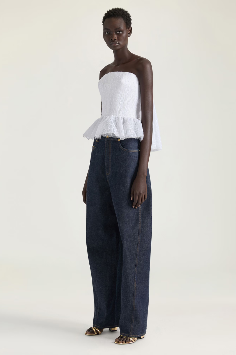 Givenchy Cape Back Bustier Top-White