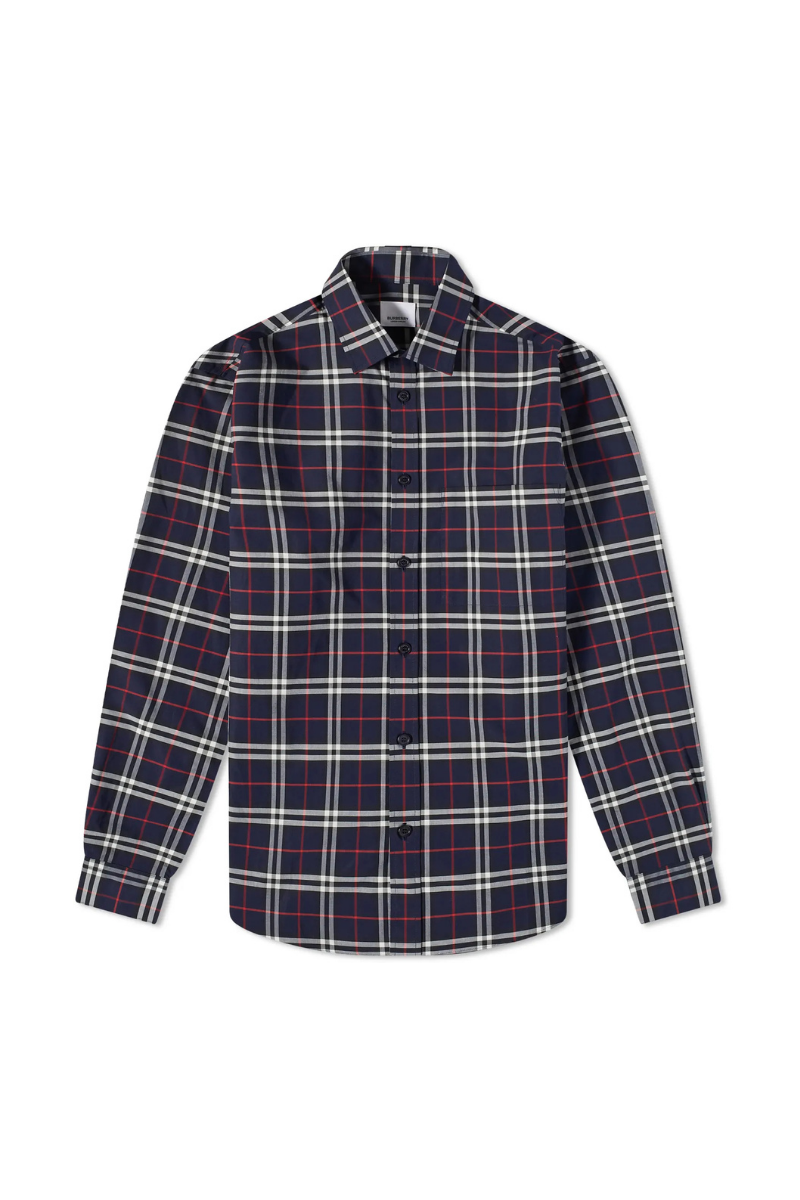 Burberry Men's Simpson Check Shirt - Navy/Red