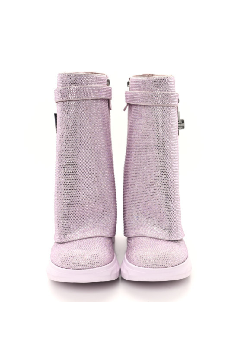 Givenchy Shark Lock Biker Ankle Boots - Pink
