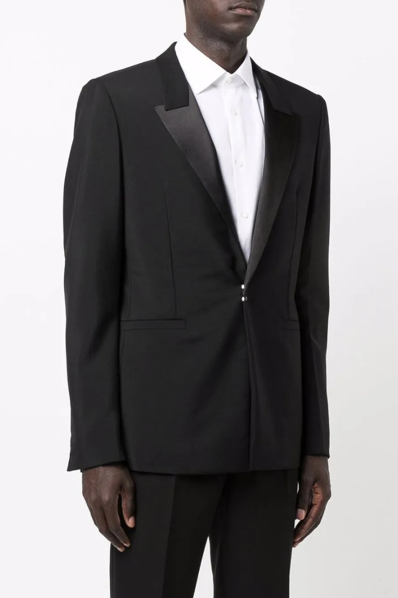 Givenchy Slim Fit Jacket W/ Hook & Bar Satin Col-Black