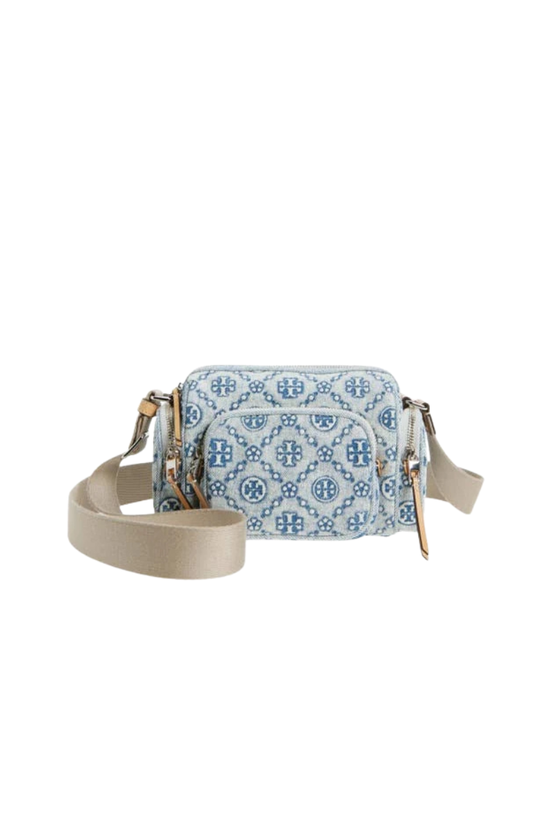 Tory Burch T Monogram Denim Pocket Crossbody Powder Blue 178825-400