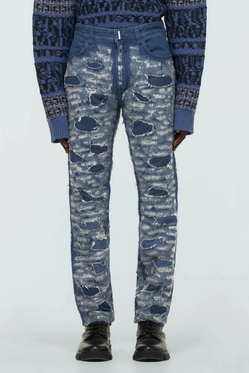 Givenchy Slim Fit 5 Pocket Trousers-Medium Blue