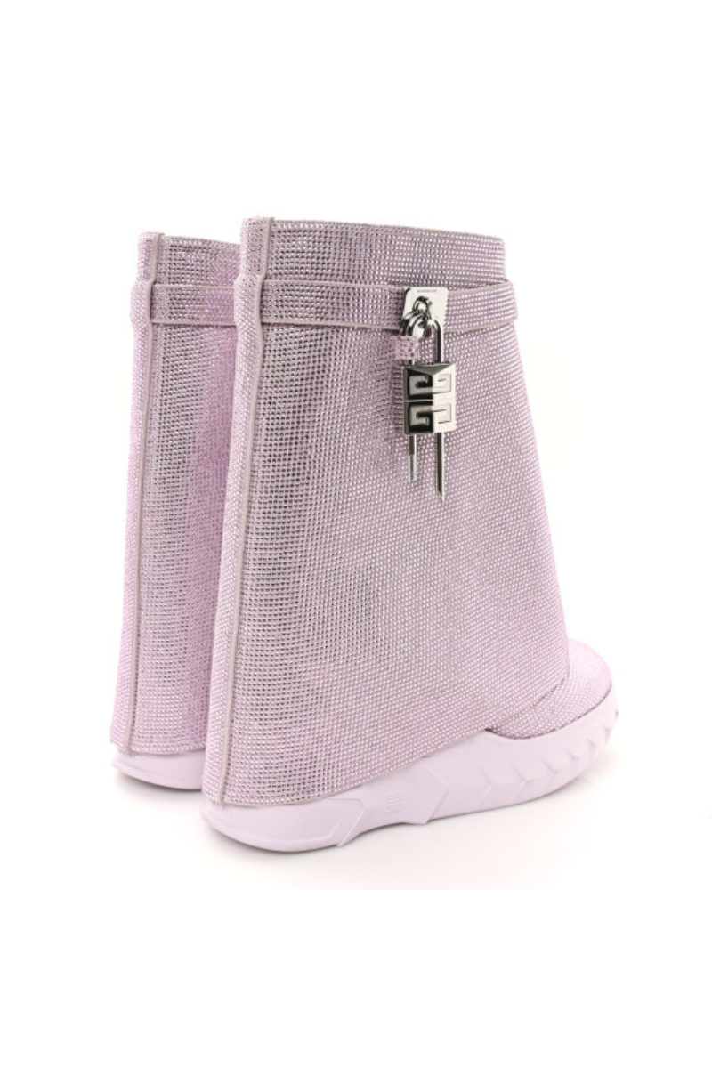 Givenchy Shark Lock Biker Ankle Boots - Pink