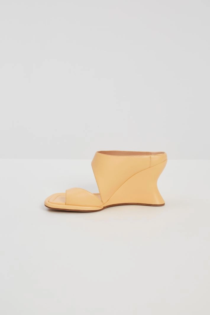 Sportmax Leather Wedge Flip Flops