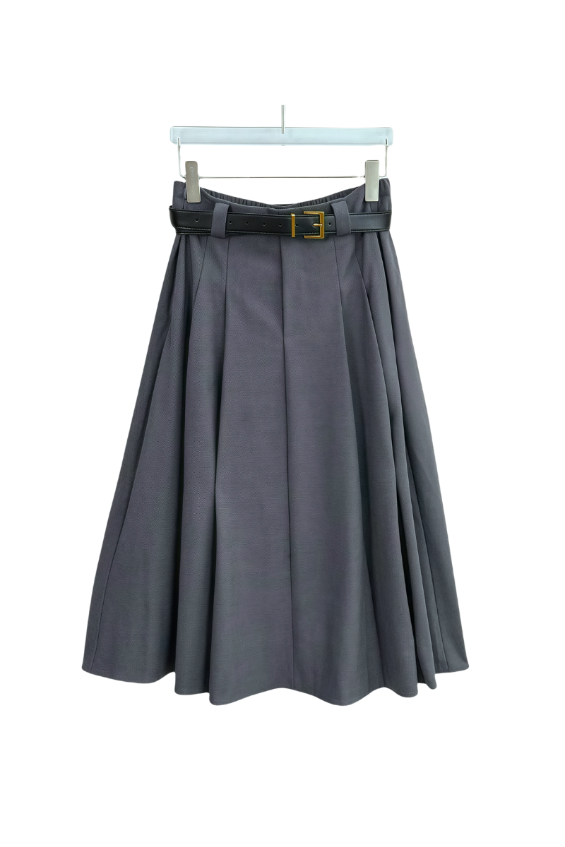 Max Simple Pleated Skirt Grey
