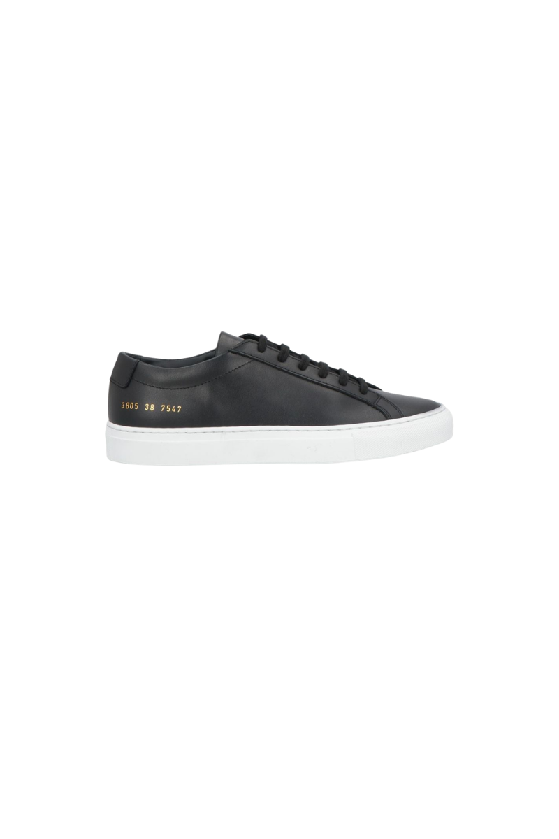 Common Projects Or. Achil Low White Sole Womens 3805-Black