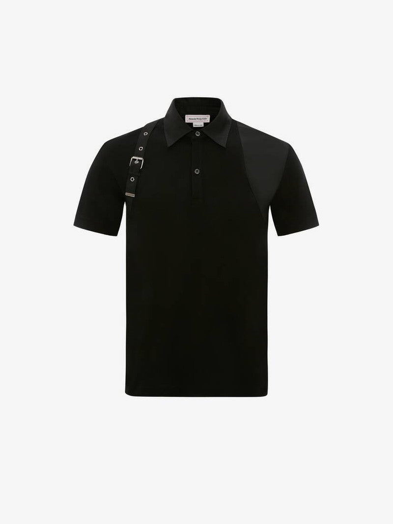 Alexander McQueen Men's Harness Polo Shirt in Black