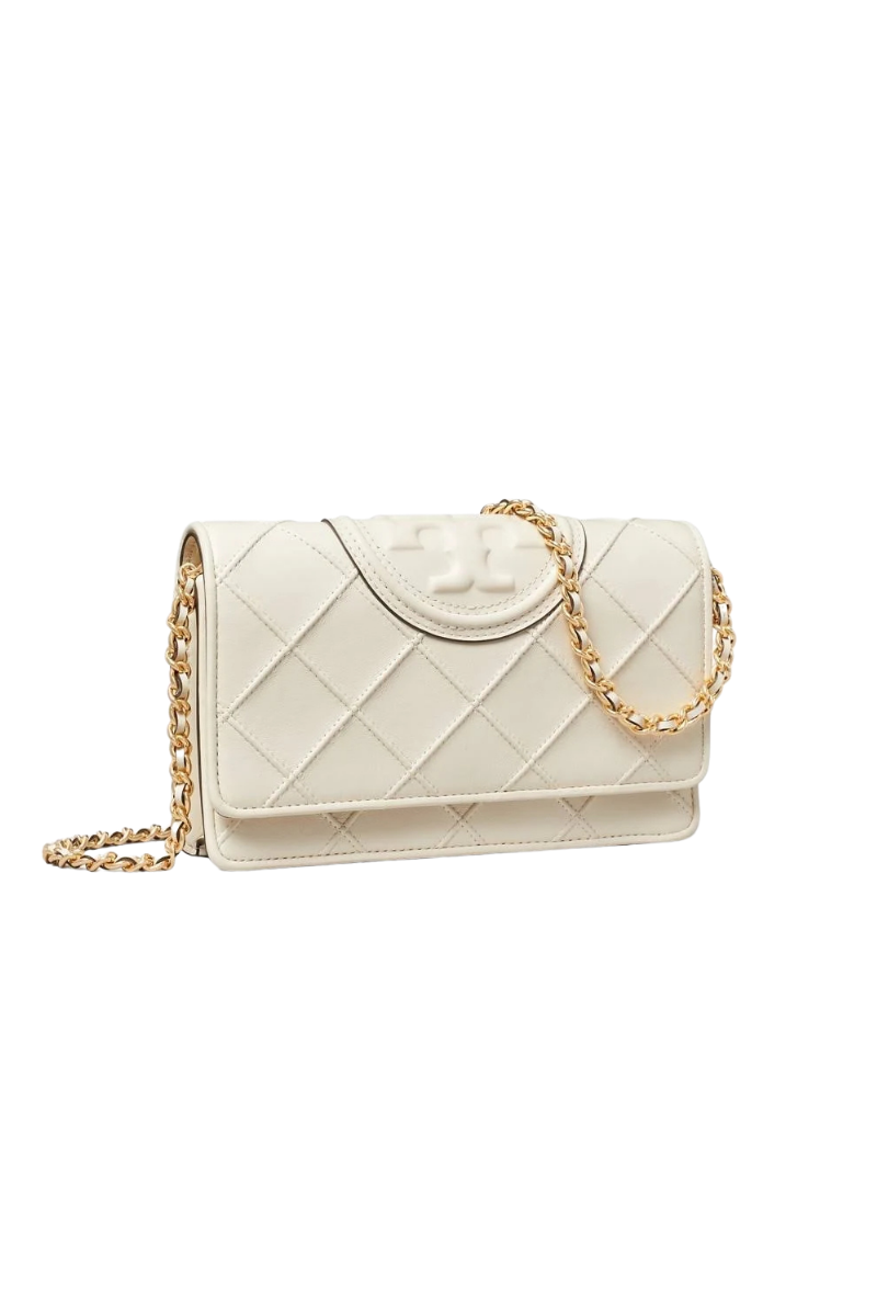 Tory Burch Fleming Chain Wallet Light Cream 138853-251