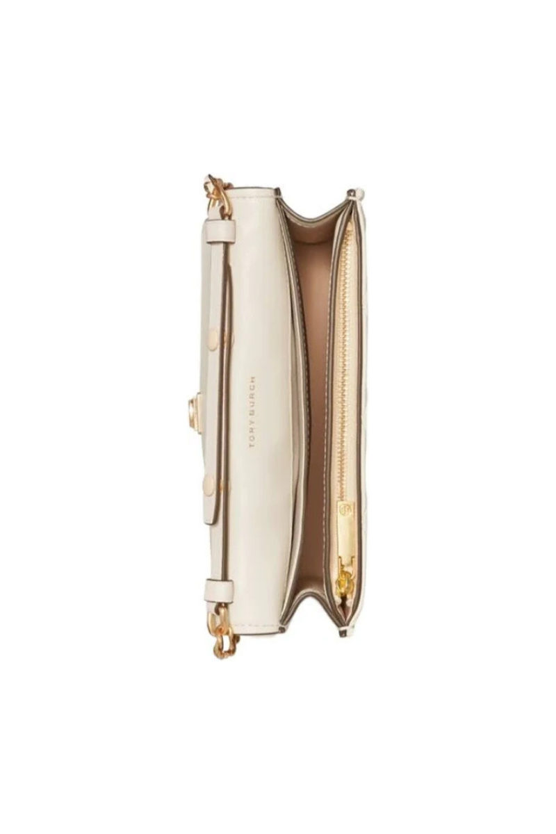 Tory Burch Fleming Chain Wallet Light Cream 138853-251