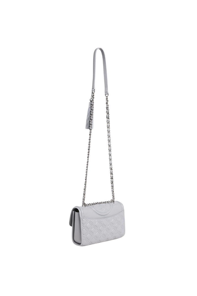 Tory Burch Fleming Caviar Small Convertible Shoulder Bag Slate 158435-400
