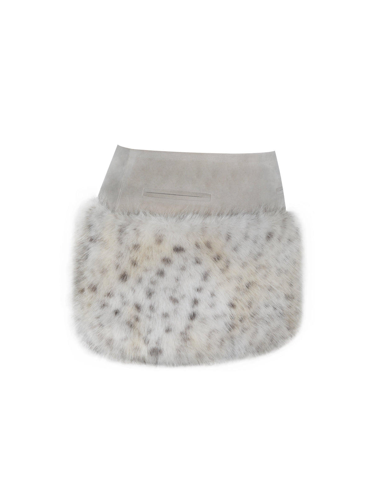 Sariah Tan Suede Cheetah Low-Waisted Micro Skirt