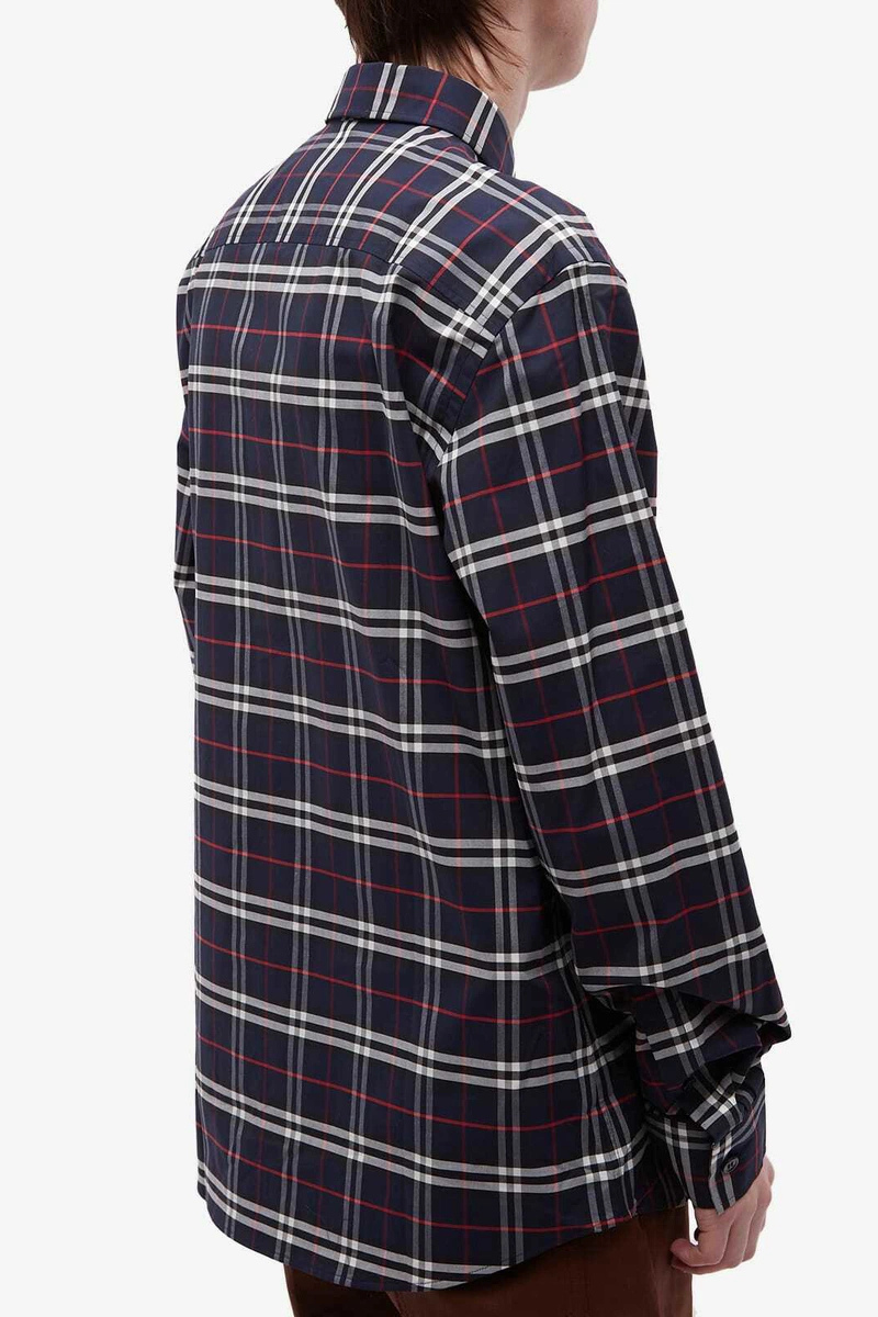 Burberry Men's Simpson Check Shirt - Navy/Red