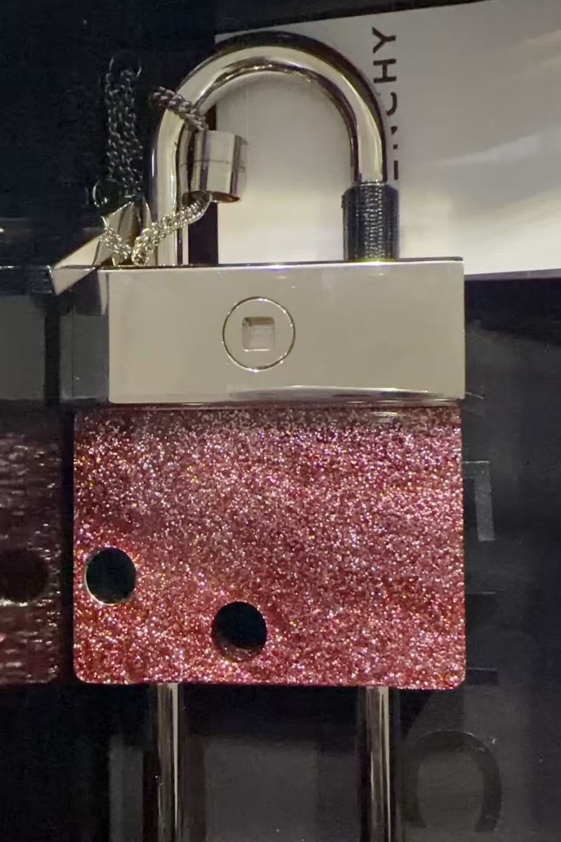 Givenchy Two Tone Brass Padlock-Pink