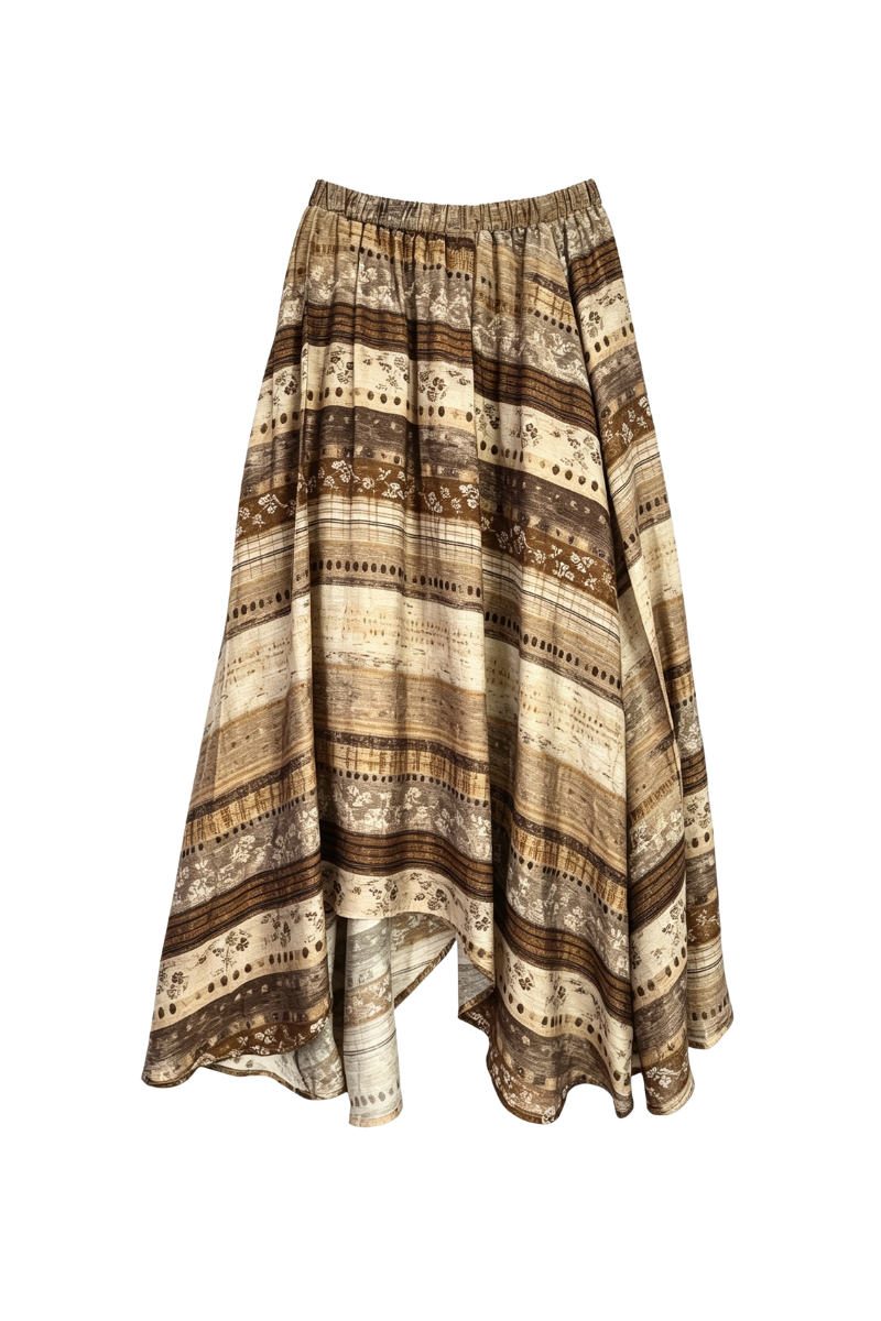 Max Simple Nomad Print Skirt Brown MSIM263356B
