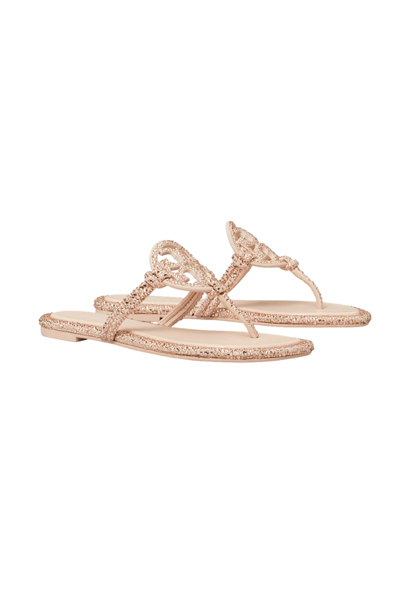 Tory Burch Miller Knotted Pave Rose Silk 167364-650