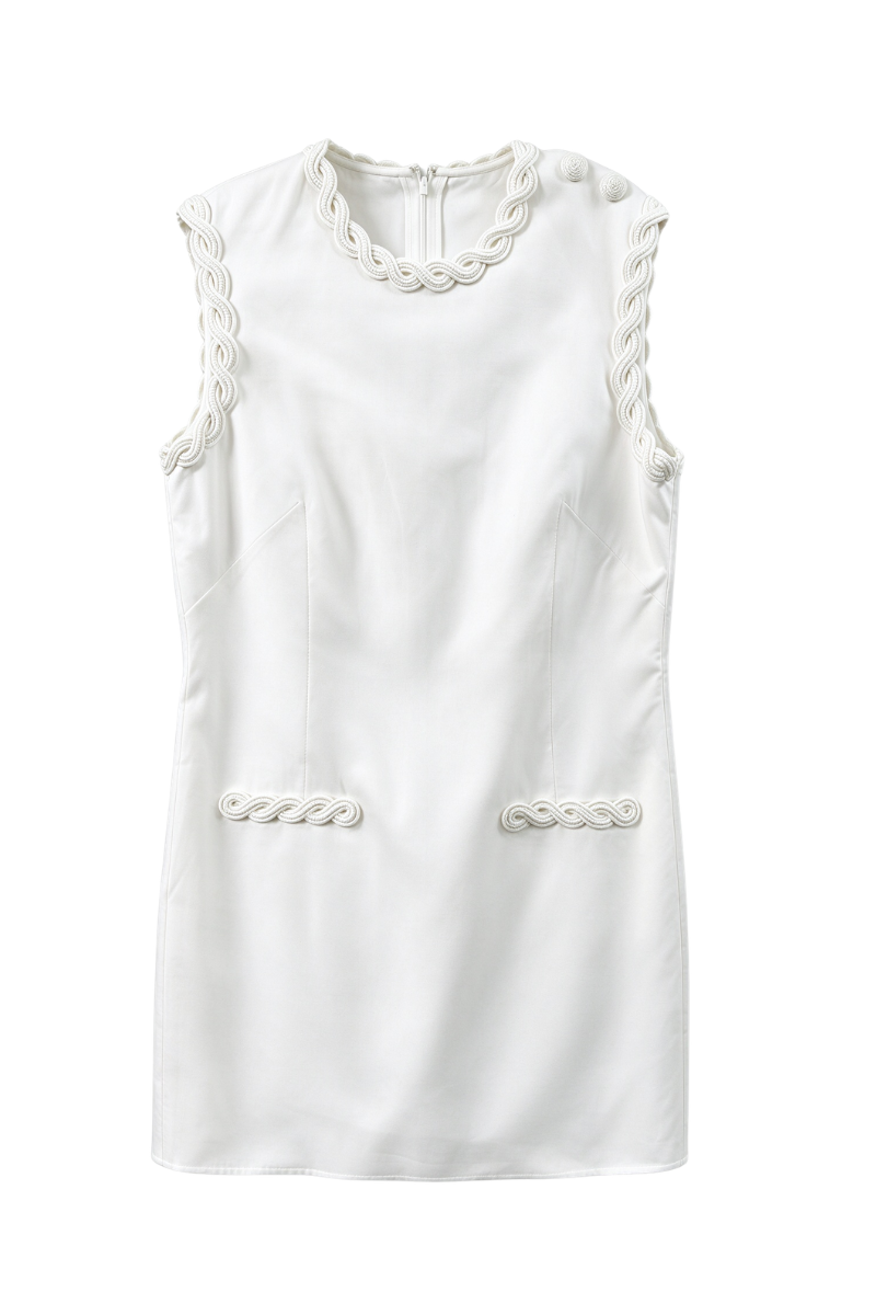 Valentino Sleeveless Mini Dress Bianco 5B3VA9X075Y_0BO
