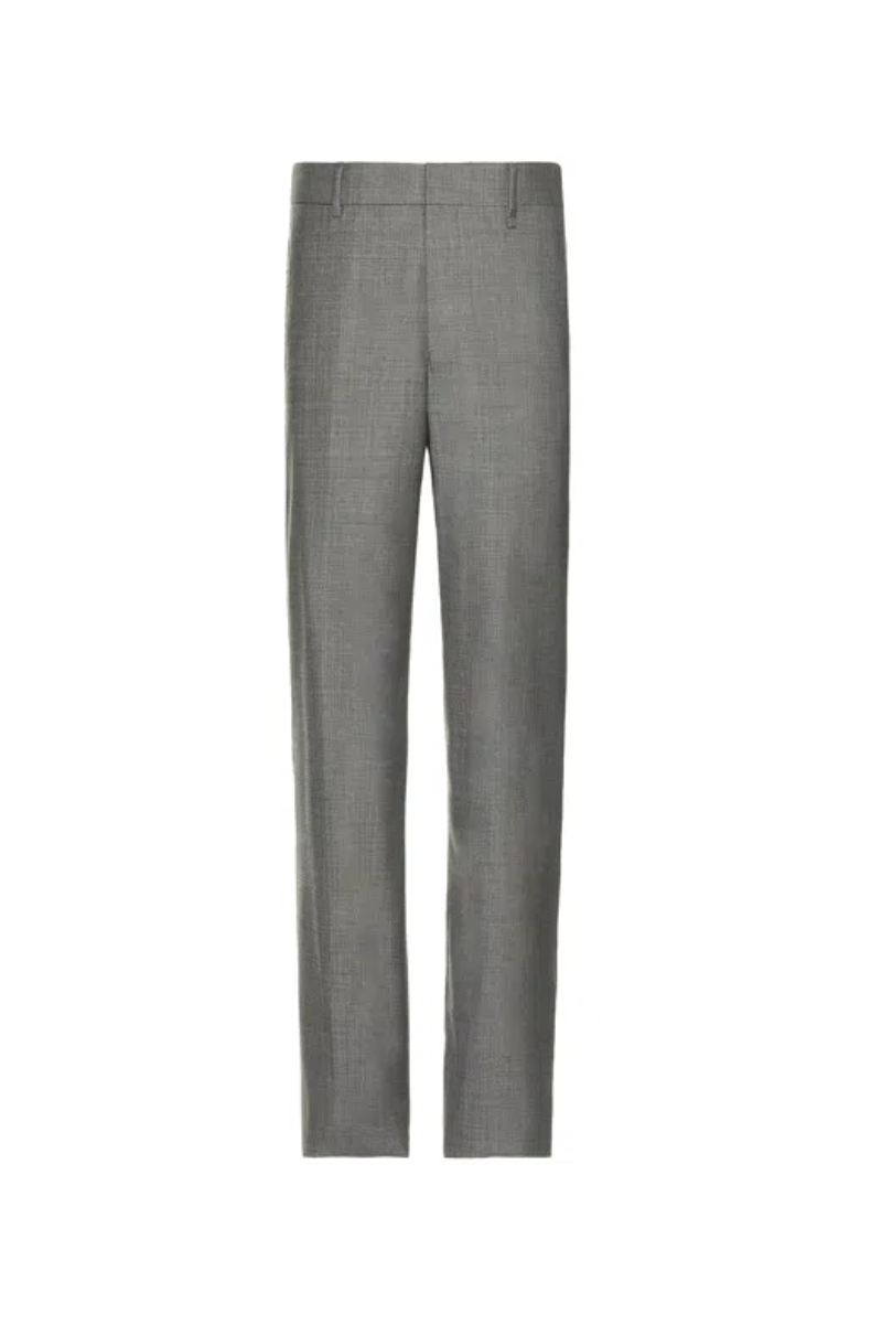 Givenchy Side Seam Trousers In Black & White, tailored grey trousers with sleek design and side pockets.
