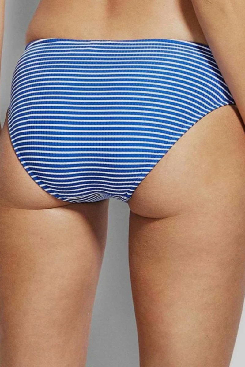 Seafolly Women's Blue Stripe Go Overboard Retro Bottom
