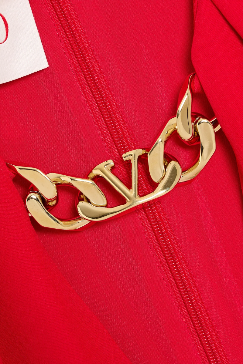 Valentino Embellished Silk-Crepe Wide-Leg Jumpsuit Rosso 1B3VE1X51MM_157