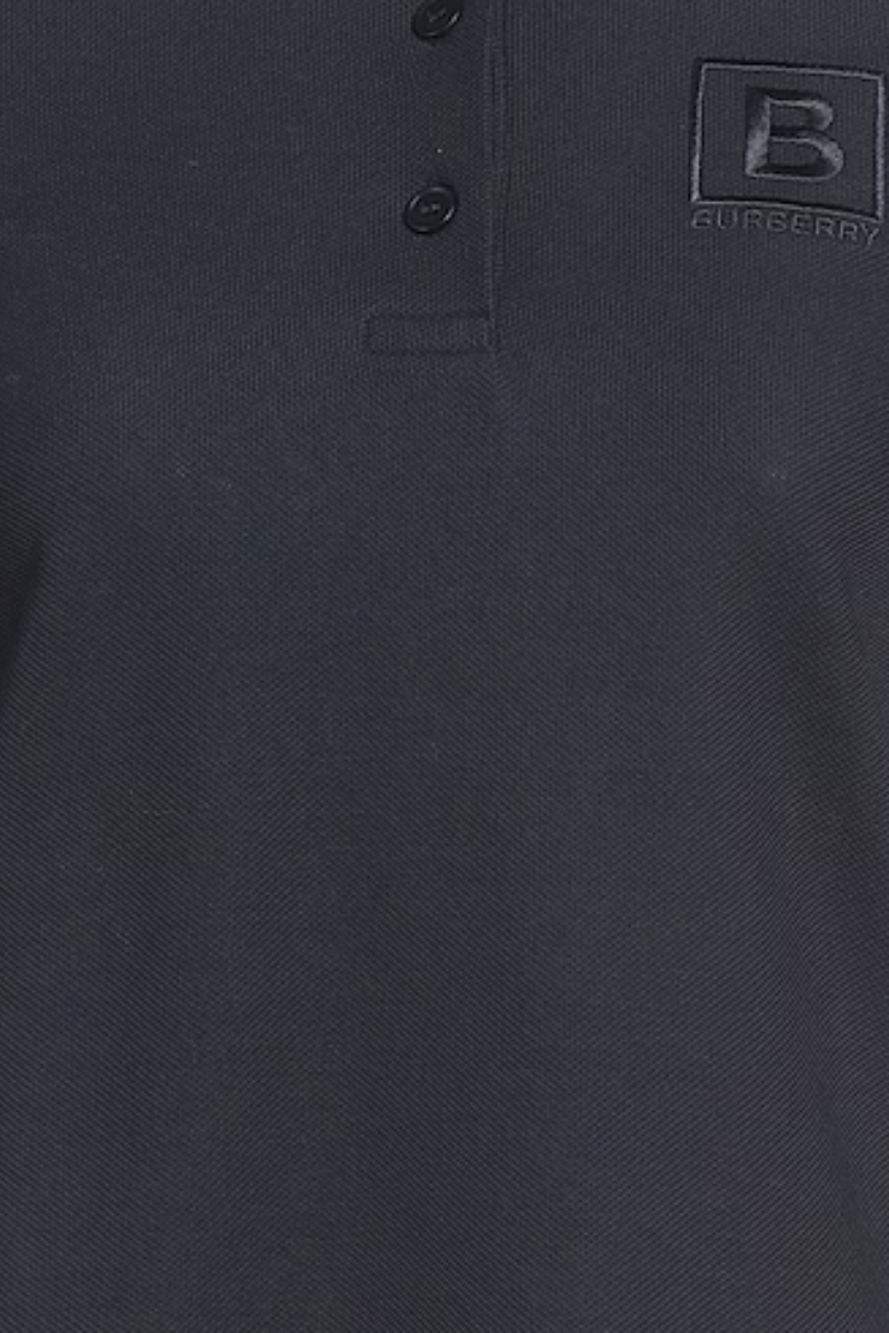 Burberry Women's Letter Graphic Cotton Pique Polo Shirt Navy
