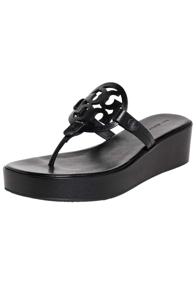 Tory Burch Miller Wedge 25Mm Perfect Black Patent 171325-006