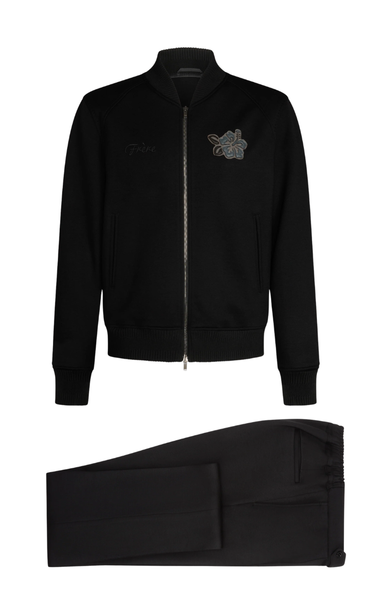 Frere Black Wool Knit Tracksuit