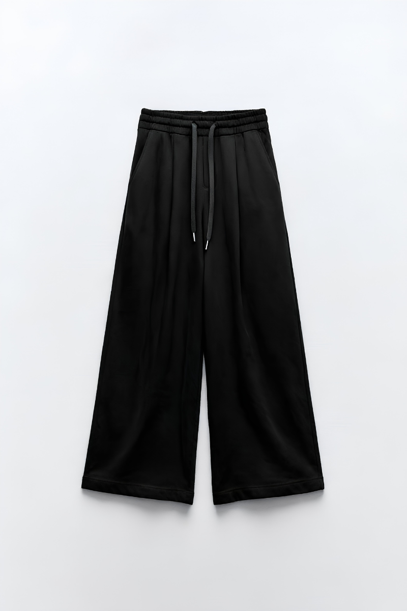 Max Simple Casual Drawstring Pants Black MSSG261065B