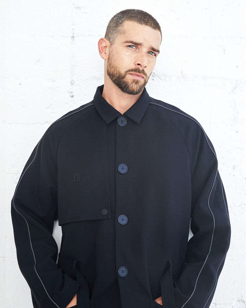 Ottoman Knit Trench Coat