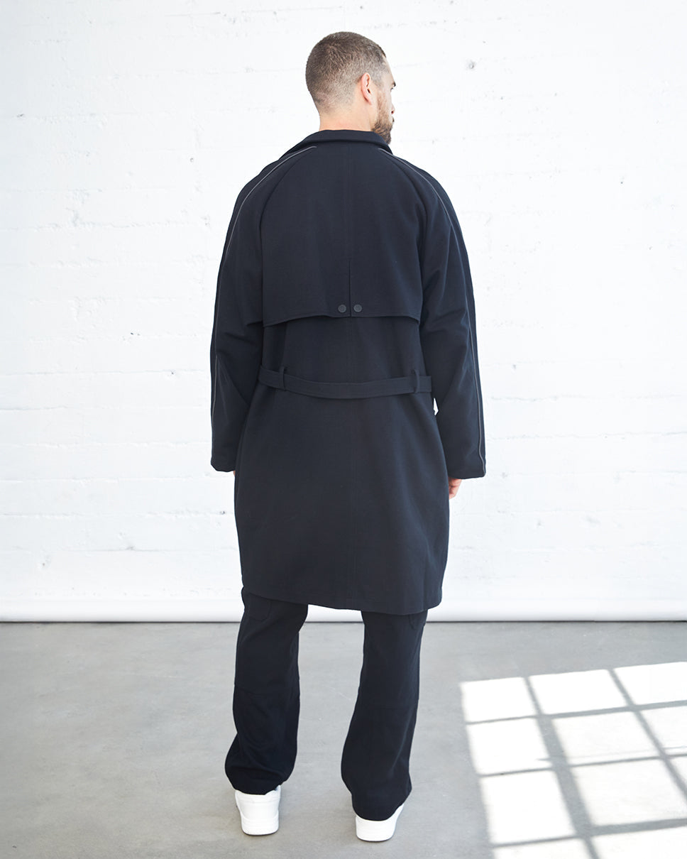 Ottoman Knit Trench Coat