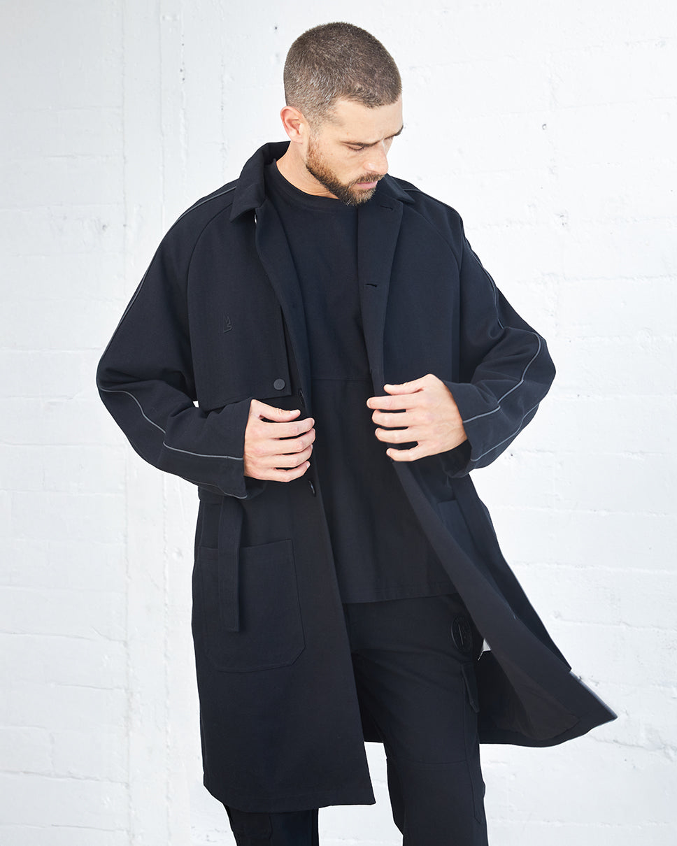 Ottoman Knit Trench Coat