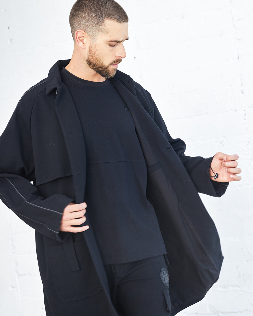 Ottoman Knit Trench Coat