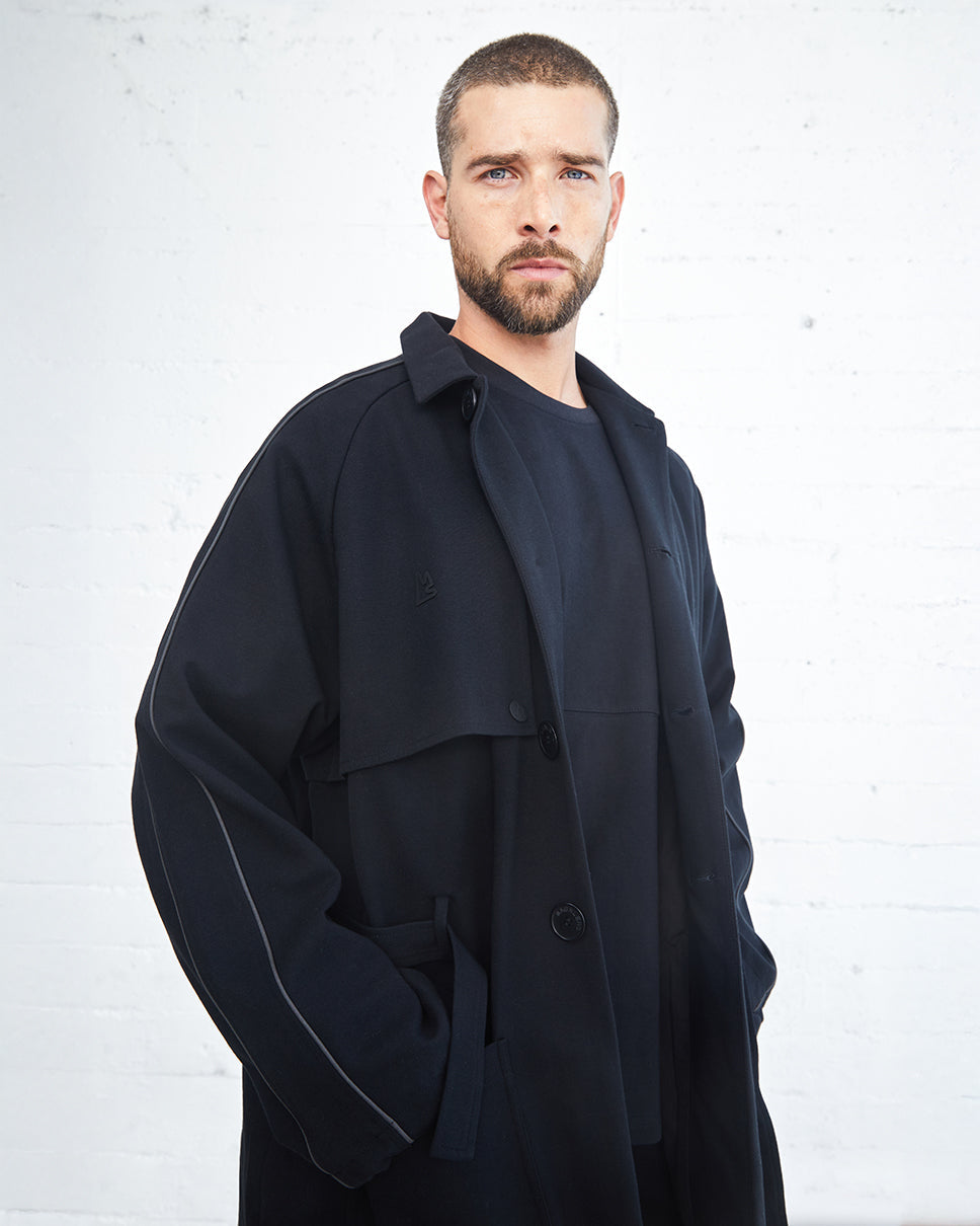 Ottoman Knit Trench Coat