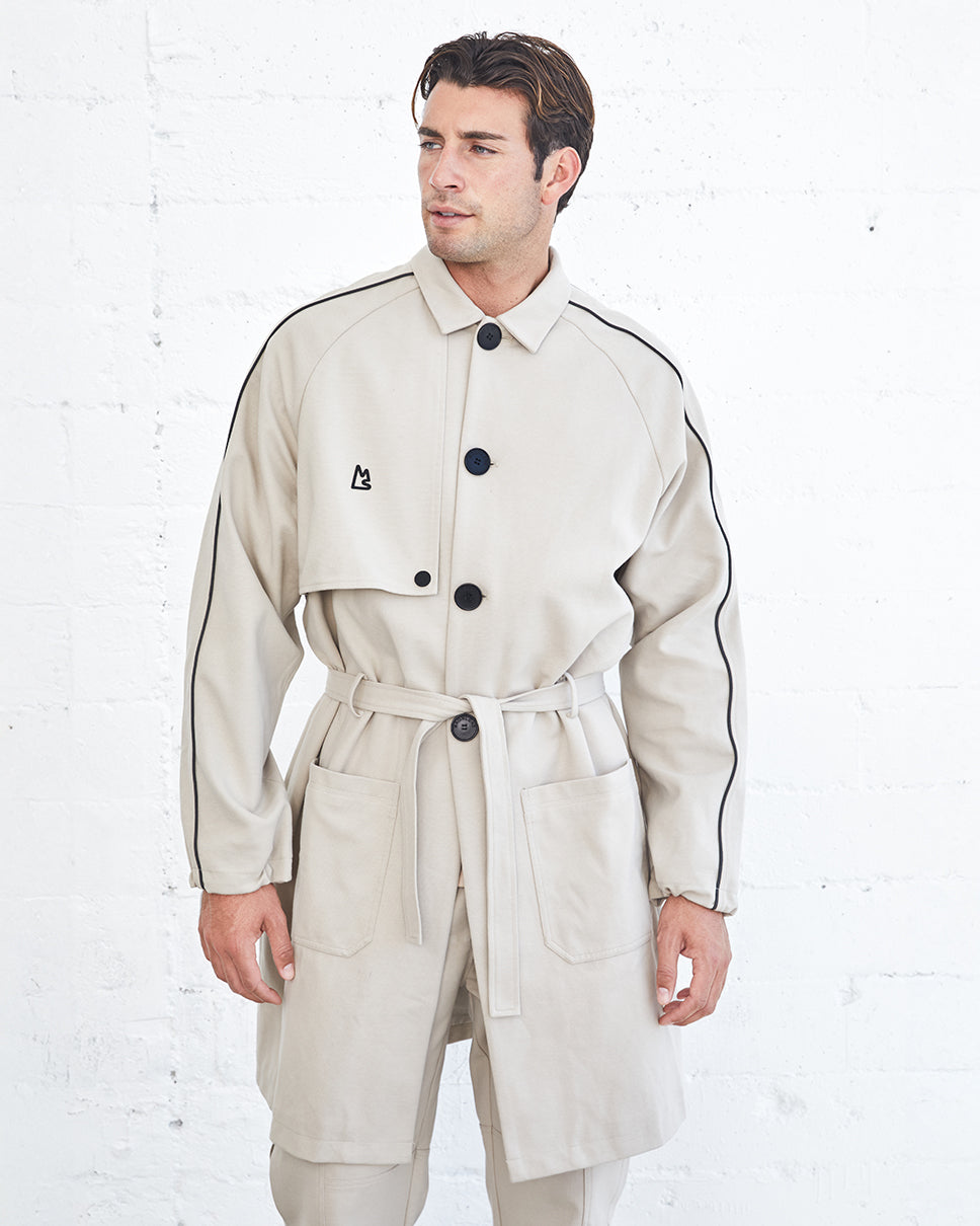 Ottoman Knit Trench Coat