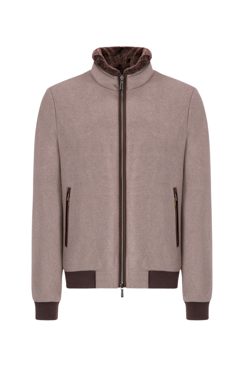MooRER BELLATI-LS9 Shearling Jacket Nut