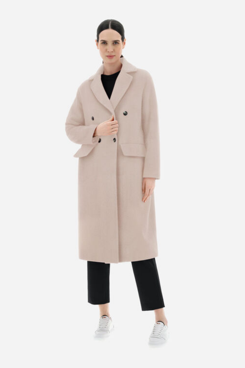 Herno Women's Oatmeal Luxury Wool Coat