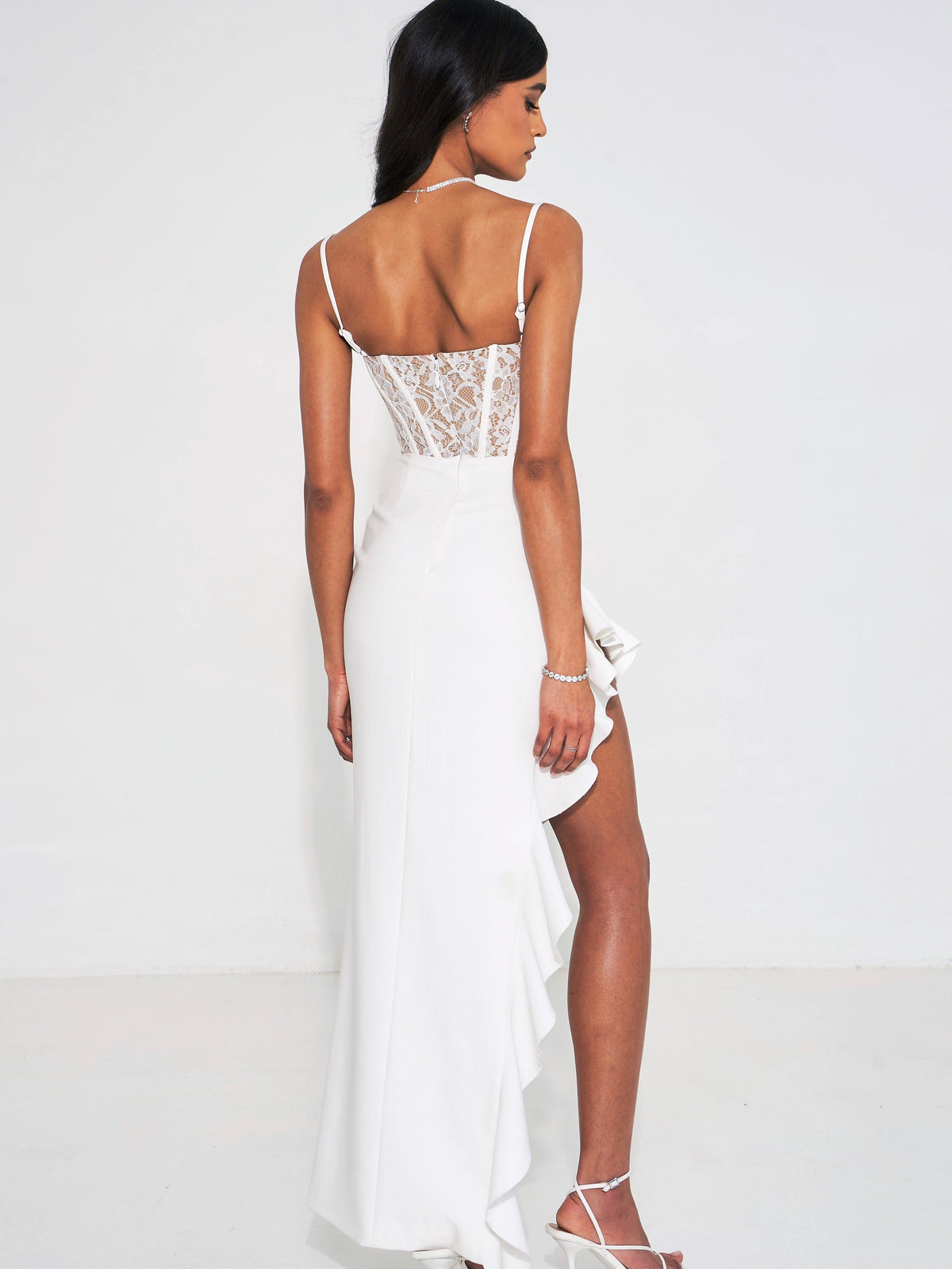 Junia White Lace Corset Maxi Dress (Archive Sale)