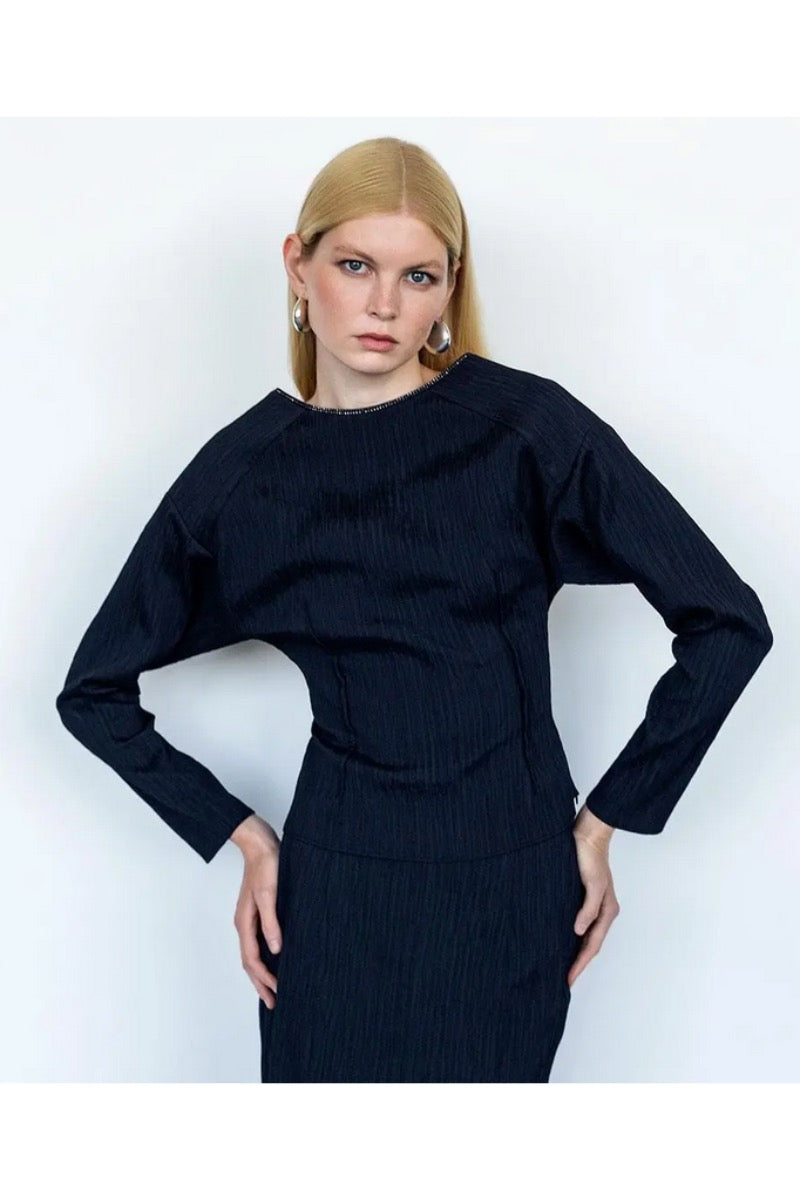 Kameya BLOUSE BLACK_25W10605