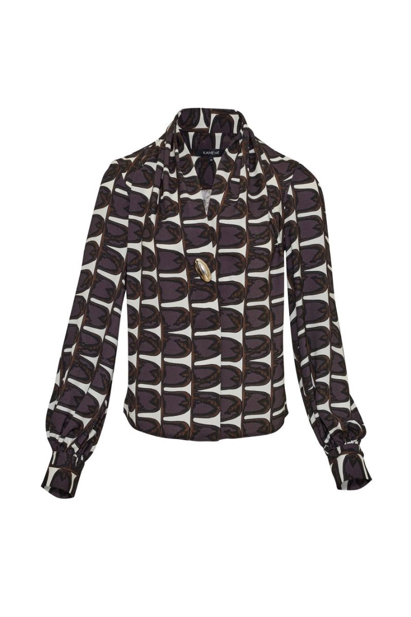 Kameya BLOUSE BROWN_25W10661